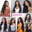 MDRTIRIM Long Wavy Lace Front Wig Glueless Brazilian Virgin Human Hair 180% Density HD Transparent Lace Frontal Wigs Pre Plucked with Baby Hair for Black Women 30 Inch