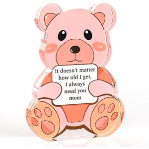 2 x Insaizom Unique Gift for Mothers Day, Birthday, Christmas & Valentines Day: Cute Bear Figurine from Daughters & Sons, Moms Eternal Love Keepsake - Always Need You Mom