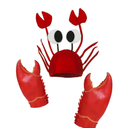Funny Unisex Novelty Crab Hat - 3D Seafood Hat with Giant Crab Claws Gloves and Costume Props Set