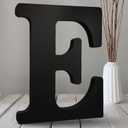 AOCEAN 10 inch Black Wood Letters Unfinished Wood Letters for Halloween Decorative Standing Letters Slices Sign Board Decoration for Craft Home Party Projects (E)