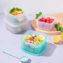 OTB Set of 2 Reusable Silicone Containers Clear, Nesting Leak-free Silicone Food Storage Boxes, BPA Free, Airtight, Dishwasher and Freezer Safe