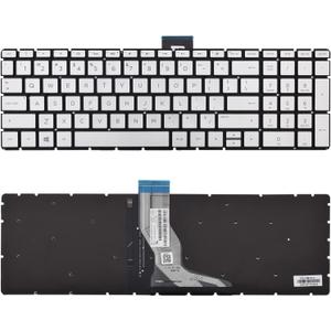 Replacement Keyboard Compatible with HP 15-BS 15-BP 15-BR 15-BW 15G-BR 15Q-BD 15Z-BW 17G-BR 15-RA 15-RB 17-BS (Sliver with Backlit)