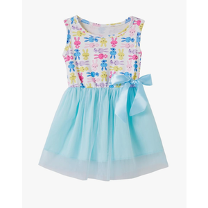 Girls Sleeveless Dress Toddler Bunny Tutu Sundress Casual Party Dresses Blue  Size 120