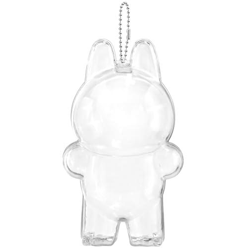 Protective Case, High Clear Case Cover for 17cm Doll, Acrylic Display Box with Keychains (Doll Not Include)