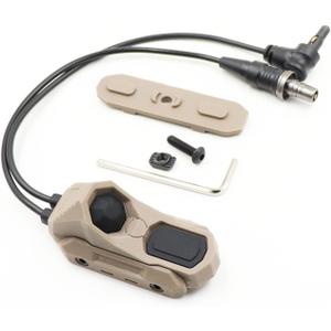 Tactical Dual Remote Pressure Switch Compatible with Crane Laser & SF M300/340/M600/640DF Weapon Lights and Lasers (Crane Laser Plug-Tan)