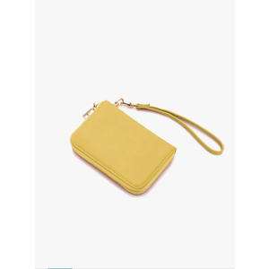 LOVESOME Womens Small Zip Around, Double Zip Around - Double Compartment Wristlet Wallet with Wrist Strap