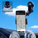 Wireless Car Charger Mount with Air Vent Clip & Suction Base, 15W Fast Auto-Clamping Charging Phone Holder for iPhone 17/16/15/14, Samsung S24/S23, etc.(Black)
