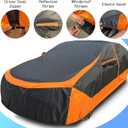 All Weather Outdoor SUV car Covers with ZipperDoor and Reflective Strip for Nissan RogueSport,Honda HR-V, Hyundai Kona/Tucson, ToyotaC-HR, Audi Q3,Lexus Ux 100% Rainproof (SUVLength 168-176 inch)