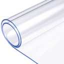 LinkGro 48X48 Inch Table Cover Vinyl Tablecloth Clear Plastic Table Cover Protector Wipeable Tablecloth Clear Square Dining Table Protector Non-Slip End Table Cover Transparent Desk Pad Protector