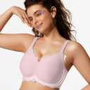 COCOMARTS Jelly Bras for Women No Underwire Scalloped Push Up Wireless Bralettes Seamless Soft Comfort Everyday Tshirt Bra (Pink, XL)