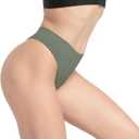 GRANKEE Women's High Waisted Breathable Seamless Thong Panties,No Show Workout Underwear,Comfortable Cotton Crotch,6 Pack (XL)