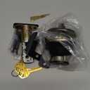 Kwikset 660 Deadbolt Deadbolt Lock, Matte Black Round Exterior Keyed Front Entry Door, Pick Resistant SmartKey Rekey Security, Single Cylinder Dead Bolt