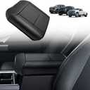 Muslogy Center Console Armrest Cover Compatible with Ford F250 F350 F450 2023 2024 2025 Super Duty Comfort Armrest Pad Arm Rest Cushion Vegan Leather Protector 1-Inch Extra Thick(Bucket Seat ONLY)