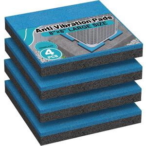 4 Pack Anti Vibration Pads, Heavy Duty Rubber Pads, 8" 8" 3/4" Shock Absorbing Rubber Pads for Outdoor AC Unit, HVAC, Air Compressor, Treadmill, Washing Machine, Dryer