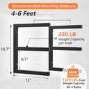 4 Pack Wood Organizer and Lumber Storage Rack Wall Mount, Heavy Duty Wood Storage Organizer Racks with 3-Level System for Garage, Workshop, Basement, Holds Up 220 LBS Per Level (Black)