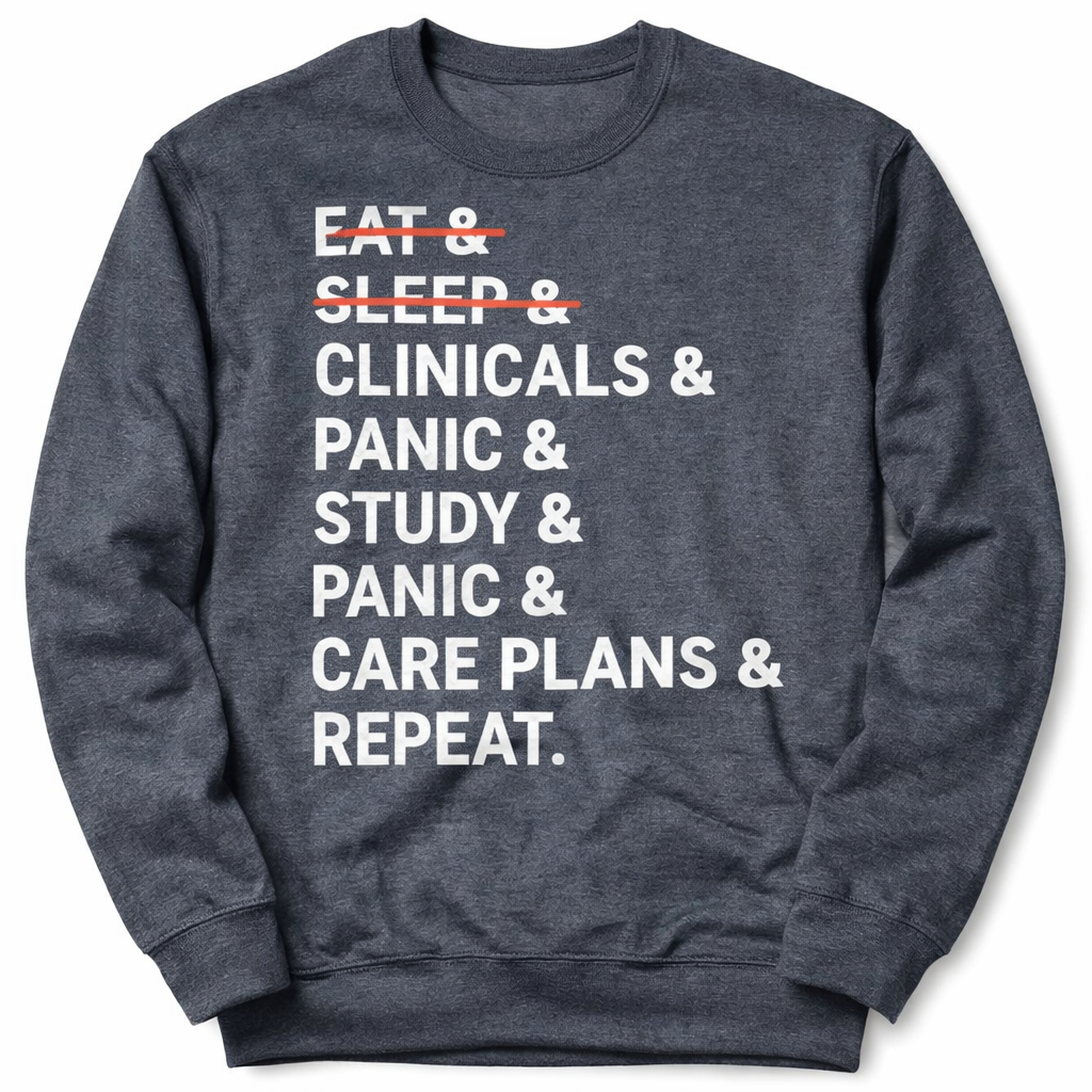 Funny Nursing School Student Nurse Sweatshirt Medium, Gray 