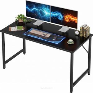Grandder Small Office Computer Desk, 40 Inch Morden Simple Writing Study Table for Home Bedroom, PC Gaming Desk with Adjustable Feet and Sturdy Metal Frame, Black