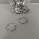 50PCS Heavy Duty Curtain Rings with Eyelet - Smooth Glide Drapery Hooks for Pleated Curtains - Fits Up to 1.5'' Rods, Rust-Resistant Metal - Suitable for Living Room, Bedroom, Shower Room - Silver