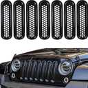 7PCS Car Grill Inserts, Black Front Mesh Grille Cover Guard Clip, Clip-on Grille Front Mesh Grille Inserts Fit for 2007-2017 Jeep Wrangler JK JKU Unlimited Sport Freedom Rubicon Sahara