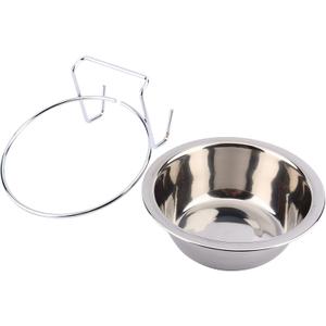 Clamp Holder Pet Bowl, Stainless Steel Dog & Bird Cage Feeder, Small Hook on Design