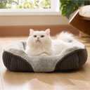 Bedsure Washable Dog Bed Small DogCat- Rectangle Fluffy Plush Kitten Puppy Bed, Comfy Corduroy Fleece and Nonskid Bottom,20x19x6inches,Suitable for Pet Up to 15lbs,Brown