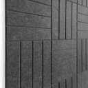 Felt Bulletin Board Tiles | Modern Cork Board Alternative | Large Cork Boards for Walls | Aesthetic Felt Wall Panels for Office & Home Decor | Pinboard & Photo Board (12-Pack) | Gray Black