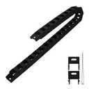 R45 20mm x 30mm(Inner H x Inner W) Black Plastic Cable Wire Carrier Drag Chain 1M Length for CNC, with End Connectors - Bridge Type (Inner Side openable) (20*30A(1pc))