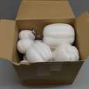 DearHouse 7Pcs Thanksgiving Artificial White Pumpkin Home Decoration Sets, Artificial Vegetables Pumpkin for Fall Halloween Home Decor