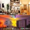 MELPO Led Light Bulb, 12W, 120 Watt Equivalent, 2700K/4500K/5700K 3CCT, 9 RGB Colors, Color Changing Light Bulb with Remote Control, DIY Flash/Sleep/Timer Mode, 1300LM, A19 E26 Light Bulbs (4 Pack)