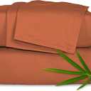 Pure Bamboo Full Sheets, Genuine 100% Organic Viscose Derived from Bamboo Bed Sheet Set, Luxuriously Soft & Cooling, Double Stitching, 2 Year Quality Promise (Full, Terracotta)