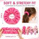 24 Pcs Multi Pink Scrunchies for Women, Breast Cancer Awareness Party Favor