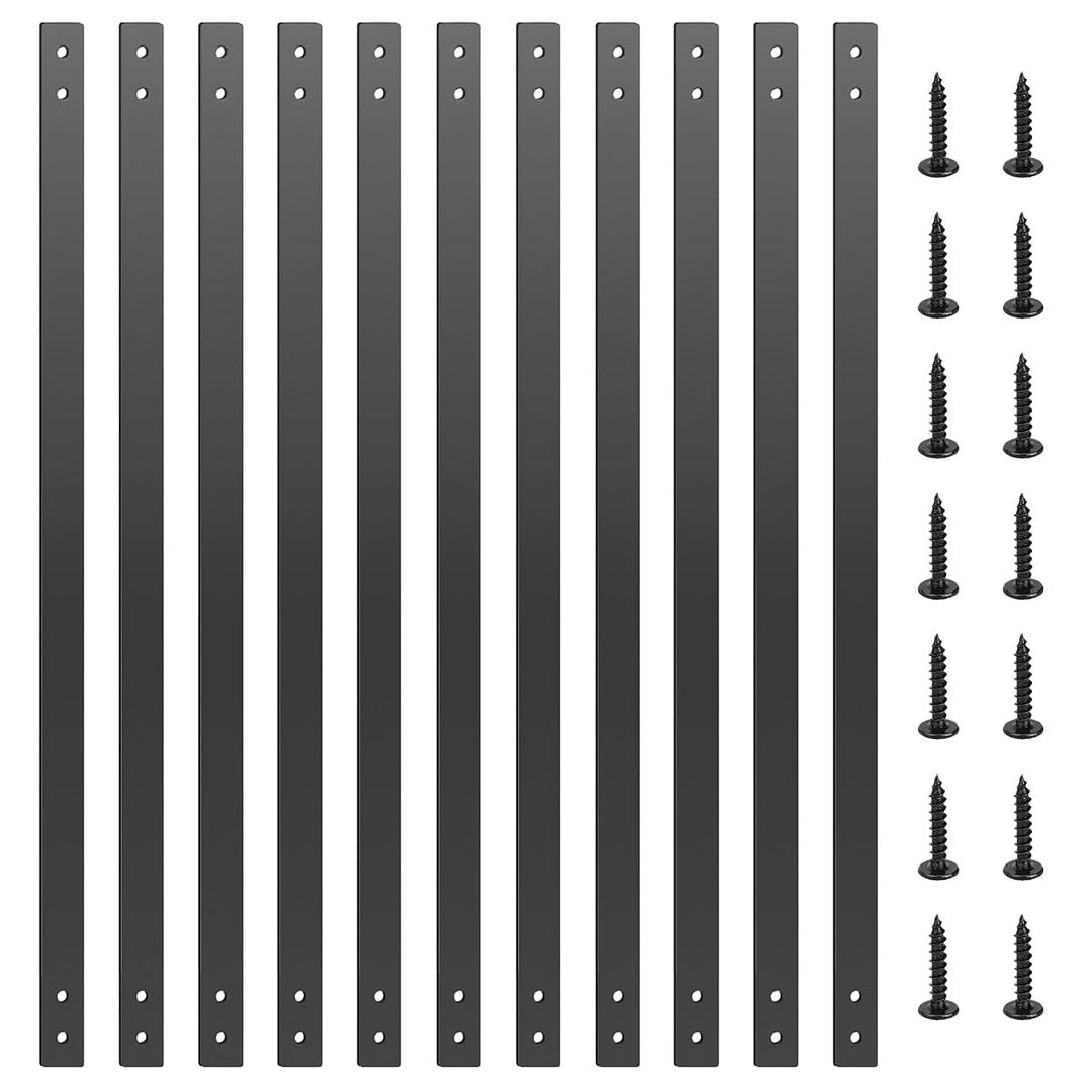 26 Pack Deck Balusters, 32.25"X1" Deck Spindles, Heavy Duty Cast Iron Deck Railing, Flat Straight Baluster with Screws, Indoor/Outdoor Stair Railing Compatible Wood & Composite for Porch