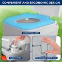 SereneLife 5.2 Gal Portable Camping Toilet For Adults, 100+ Flushes, Porta Potty Camp Toilet with Detachable Waste Tank, Level Indicator, Carry Bag, Suitable for Camping, Hiking, and Boating