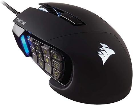 Corsair Scimitar RGB Elite Wired MOBA/MMO Gaming Mouse – 18,000 DPI – 17 Programmable Buttons – iCUE Compatible – PC, Mac, PS5, PS4, Xbox – Black