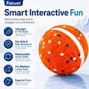 Interactive Dog Ball Toy[Newly Upgraded], Durable E-TPU Material, 3 Play Modes with Colorful Lights, E-TPU USB-C Rechargeable, IPX7 Waterproof Rating for Puppy, Medium and Large Dogs