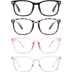 CCVOO Reading Glasses for Women/Men, Eyeglasses, Blue Light Readers for Women/Men, Computer Eye Glasses, Cheaters (C4 Pack Mix)