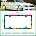 Palm License Plate Frame - Colorful Palm License Plate Holder, Rust-Proof Auto Stainless Steel Parts License Plate Cover Decoration for Standard Us 12x6 Inch