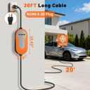 Level 1 & 2 EV Charger, 16 Amp Portable EV Charger with 20FT Cable