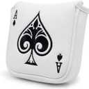Golf Putter Cover Headcover Magnetic, Poker Ace Style Golf Club Head Cover, 4 Models Headcovers for Blade Half-Mallet Square Putters