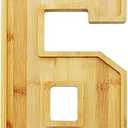 15.8'' Bamboo Charcuterie Fillable Board Box, Reusable Alphabet Number Shaped Form Tray for Birthday Anniversaries, Serving Tray for Birthday Party Decor Serving Plates Display Candy Cake (Number 6)