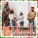 6.5 Feet Christmas Candy Cane Fence Cardboard Stand-up Cutout Life-Size Christmas & Western Party Decoration Cardboard Backdrop Photo Props for Xmas Theme Party Supply Cowboy Cowgirl Decor