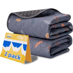 Washable Pee Pads for Dogs, 4 Pack Absorbent Reusable Training Dog Pads Pet Puppy Pads, Non-Slip Potty Pads for Whelping, Playpen, Crate, Bed, Grey 18"x24" (Gray)