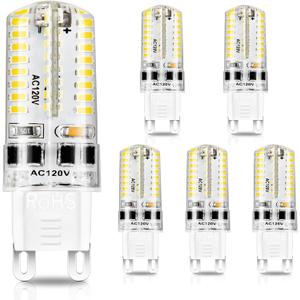 YGS-Tech G9 LED Bulb Dimmable, 4W(35W Halogen Equivalent), G9 Light Bulbs, 3000K Warm White, CRI80, G9 Base Bulb for Chandelier, Interior Decoration Lighting, Commodity Display Lighting, 6-Pack