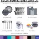 COOK WITH COLOR Prep Bowls with Lids- Wide and Deep Nesting Plastic Small Mixing Bowl Set with Lids, 8 Piece Set - Deep Bowls, Gray