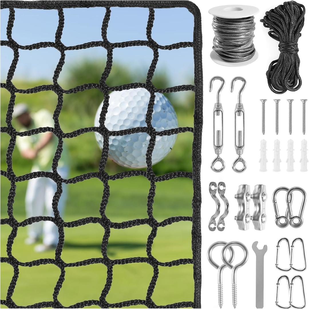 NQB Golf Practice Net with Steel Hanging Kit & Nylon Rope, Hitting Net for Multiple Sports (10x20FT)