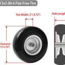 (2 Pack) 13x5.00-6 Flat Free Tire and Wheel,Front Zero-Turn Smooth Tire with 3/4" & 5/8" Precision bearings,3.25"- 5.9" Center Hub Replacement for Riding Lawn Mower,Zero-Turn Mowers
