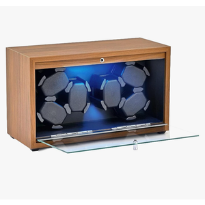 6 Slots Automatic Watch Winder, Wooden Watch Case with Serenity Backlight, Super Quiet Motor, Soft Watch Pillows for Women and Man Watches, USB Powered Supply, Balck