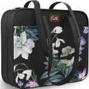 DEHITE Bible Cover Case for Women – Grey Floral Carrying Case – Tote Bags – Book Size 11.8 x 10 x 4.1 in – Premium Fabric