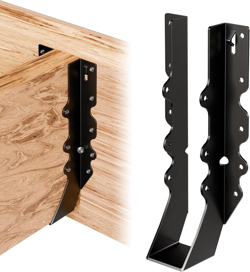20 Pcs Black Joist Hangers 2X10, Rafter Brackets , Hurricane Straps for 2x10 Face Mount Joist Hangers 2X10 for Shed/Barn/Coop/Porch/Truss, Structurally Sound and Aesthetically Pleasing