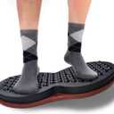 Anti Fatigue Balance Board Standing Desk Mat Office, Wooden Wobble Board Comfort Floor Mat to Relieve Foot, Knee, Back Pain, Rocker Board, Standing Desk Accessories (Black)